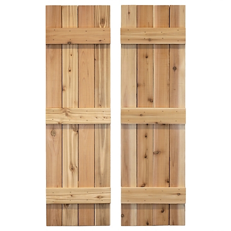 Dogberry Collections Traditional Board and Batten Exterior Shutters, WTRAD1436UNFIDOUB