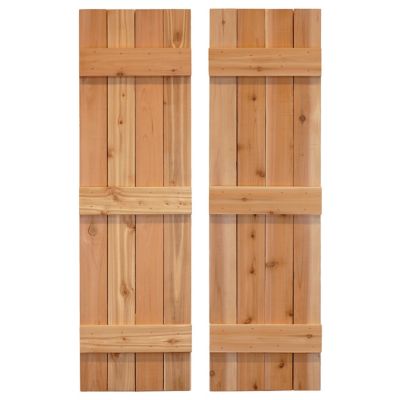 Dogberry Collections Traditional Board and Batten Exterior Shutters, WTRAD1442BLNDDOUB