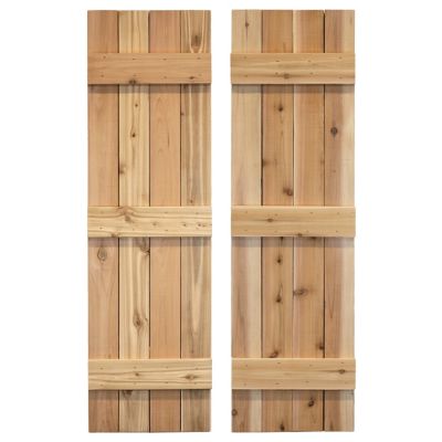 Dogberry Collections Traditional Board and Batten Exterior Shutters, WTRAD1442UNFIDOUB