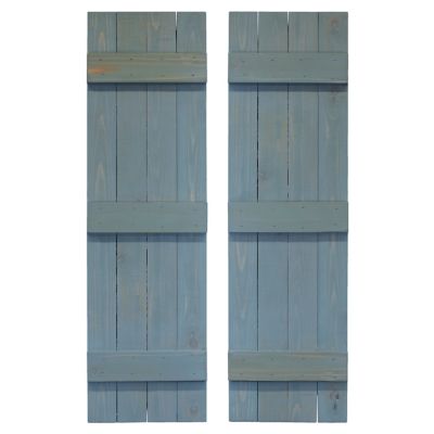 Dogberry Collections Traditional Board and Batten Exterior Shutters, WTRAD1448BLUEDOUB