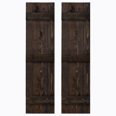 Dogberry Collections Traditional Board and Batten Exterior Shutters, WTRAD1460BLCKDOUB