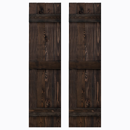 Dogberry Collections Traditional Board and Batten Exterior Shutters, WTRAD1460BLCKDOUB