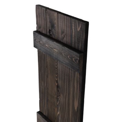 Image showing  14 in. x 60 in. Traditional Board and Batten Exterior Shutters, Black, 2 pc.