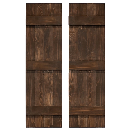 Dogberry Collections Traditional Board and Batten Exterior Shutters, WTRAD1460BRWNDOUB