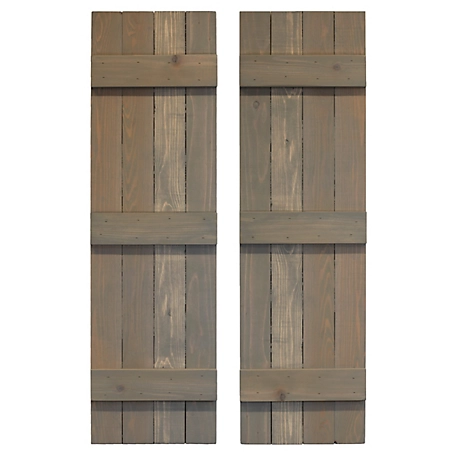 Dogberry Collections Traditional Board and Batten Exterior Shutters, WTRAD1466GRAYDOUB