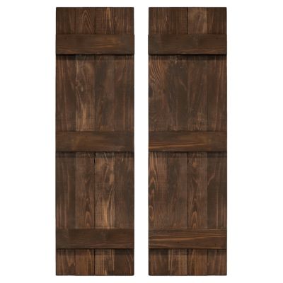 Dogberry Collections Traditional Board and Batten Exterior Shutters, WTRAD1472BRWNDOUB