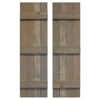 Dogberry Collections Traditional Board and Batten Exterior Shutters, WTRAD1472GRAYDOUB
