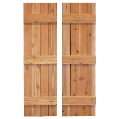 Dogberry Collections Traditional Board and Batten Exterior Shutters, WTRAD1484BLNDDOUB
