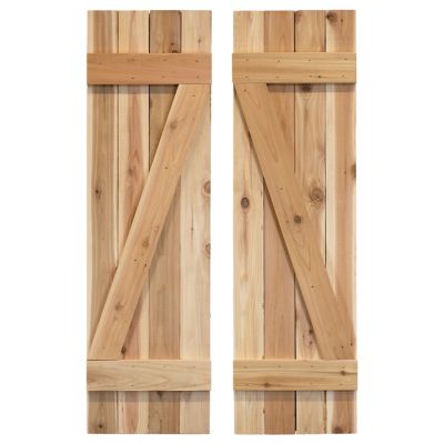 Dogberry Collections Z Bar Board and Batten Exterior Shutters, WZBAR1436UNFIDOUB