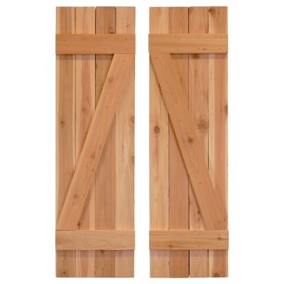 Dogberry Collections Z Bar Board and Batten Exterior Shutters, WZBAR1466BLNDDOUB