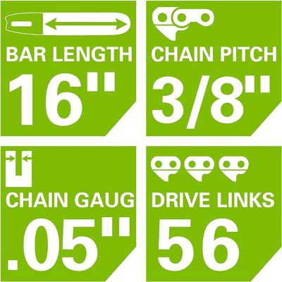 Image showing  16 in. Chainsaw Chain, 3/8 in. Pitch, 0.050 in. Gauge, 56 Drive Links