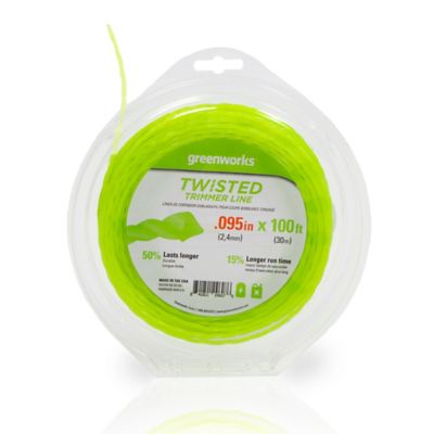 Greenworks Ultra Twisted String Trimmer Line Replacement, 100 ft. x 0.095 in. Diameter
