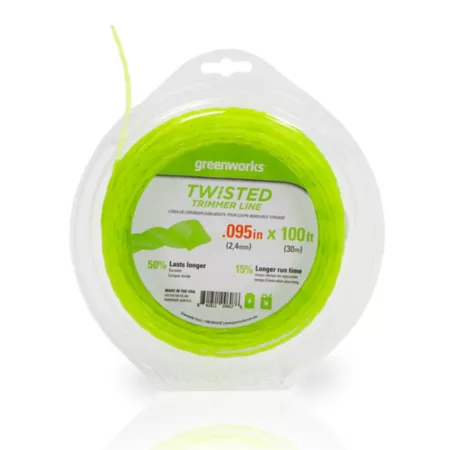 Greenworks Ultra Twist String Trimmer Line Replacement 100 ft x 0.095 in Diameter Trimmer Lines Spools & Blades