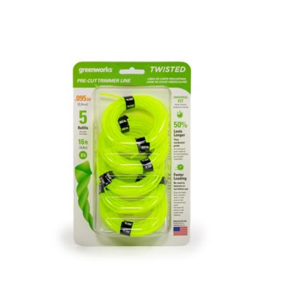 Image showing  0.095 in. x 16 ft. Pre-Cut Twisted String Trimmer Line, 5-Pack