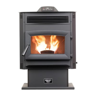 US Stove Pellet Pedestal Stove, 1,700 sq. ft., 90 lb. Hopper