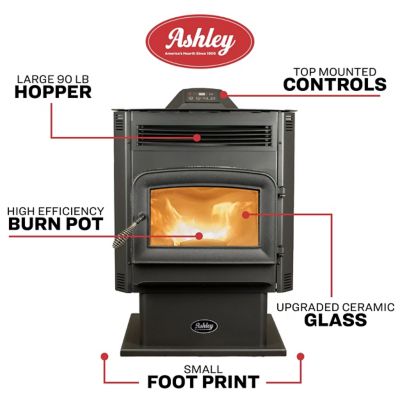 Ashley Pellet Stove on Pedestal, 1,700 sq. ft., 90 lb. Hopper at Tractor  Supply Co.