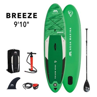 Aqua Marina 9 ft. 10 in. Breeze All-Around Stand-Up Paddle Board, Inflatable SUP + Bag, Paddle, Fin, Pump & Safety Harness