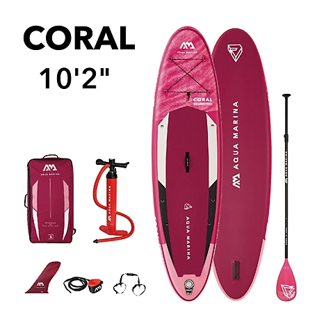 Aqua Marina Coral 10 ft.2 in., All-Around Advanced, Stand Up Paddle Board - Inflatable Sup + Carry Bag, Paddle, Fin
