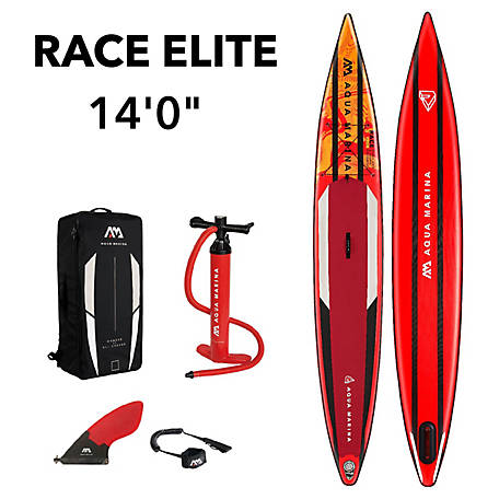 Aqua Marina Race Elite 14 ft. 0 in. Stand Up Paddle Board - Inflatable Sup Package, Including Carry Bag, Fin