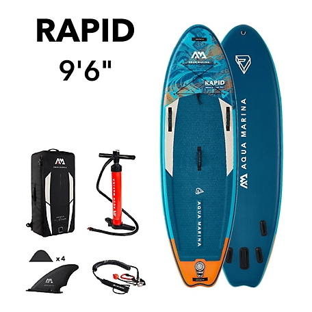 Aqua Marina Rapid 9 ft.6 in. Stand Up Paddle Board - Inflatable Sup Package, Including Carry Bag, Fin, Pump & Safety Harness