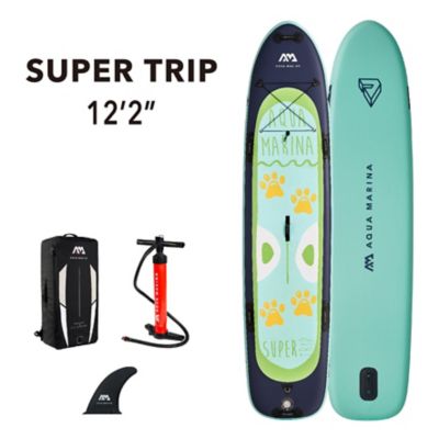 Aqua Marina Super Trip 12 ft. 2 in. Stand Up Multi-Person Paddle Board - Inflatable Sup Package, Including Carry Bag, Fin, Pump