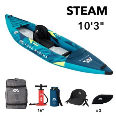 Aqua Marina Steam 10 ft.3 in., 1 Person, Versatile/White Water Kayak, Including Carry Bag, Fin, Pump