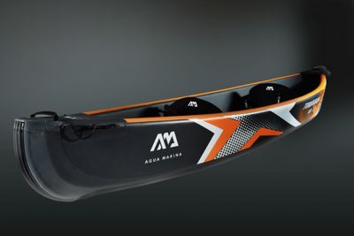 Image showing  15 ft. 8 in. 3-Person Tomahawk Air-C High Pressure Speed Inflatable Kayak/Canoe with Carry Bag, Fins and Pump