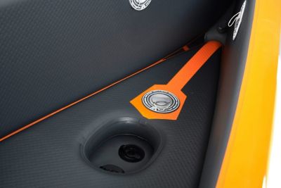 Image showing 6 th Aqua Marina 15 ft. 8 in. 3-Person Tomahawk Air-C High Pressure Speed Inflatable Kayak/Canoe with Carry Bag, Fins and Pump