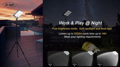 Image showing 8 th Tru De-Light Work & Play At Night, 3-in-1, Multi Configuration, Solar, LED High Lumen, Flood-Light 3450 Lm, US-LS-MH-A1K0