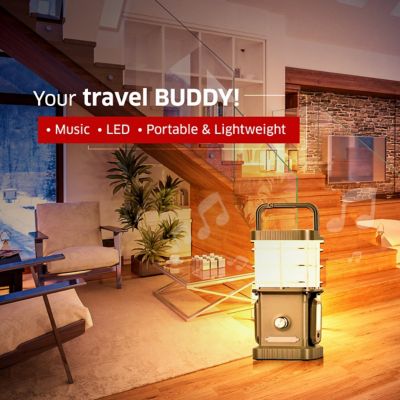 Image showing 9 th Tru De-Light Buddy, Dimmable, 3-in-1, LED Light, Power Bank, Strong Bt Speaker, Main + 2 Independent Side Lights