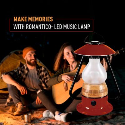Image showing  Romantico LED All-in-One Lamp, Dimmable, Color Changeable, Rechargeable, Bluetooth Music Speaker - Black