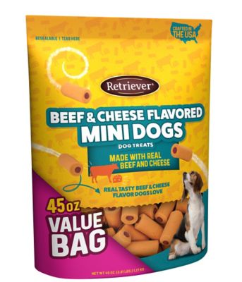 Retriever Beef and Cheese Flavor Mini Dogs Dog Treats, 45 oz.