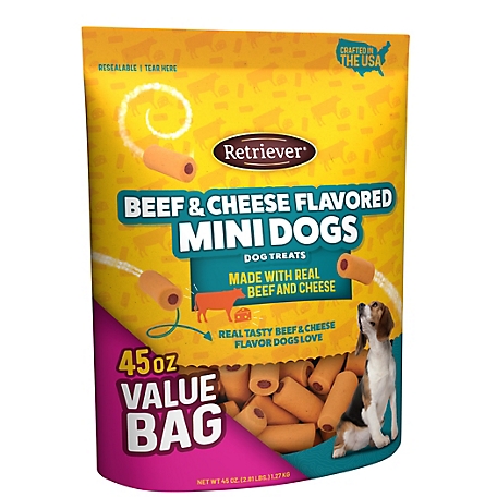 Retriever Beef and Cheese Flavor Mini Dogs Dog Treats, 45 oz.