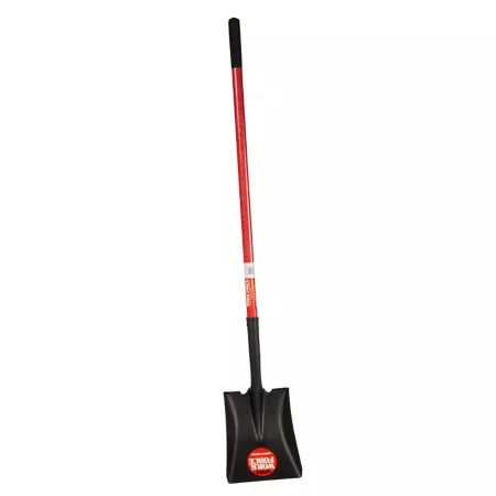 Workforce Square Point Shovel - 48" Fiberglass Handle - 16 Gauge Steel Head Shovels & Digging Tools