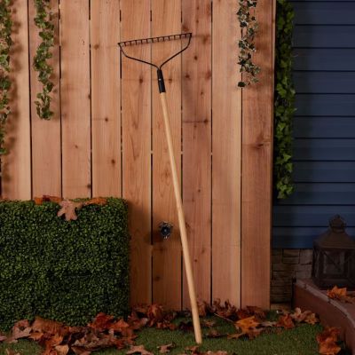 Image showing  14-Tine Bow Rake 54 in. Wooden Handle - 16 Gauge Steel Blade