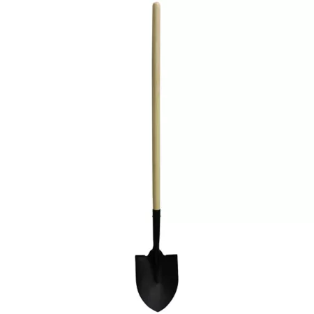 Workforce Round Point Shovel - 48" Wooden Handle - Heavy Duty 16 Gauge Steel Head Shovels & Digging Tools