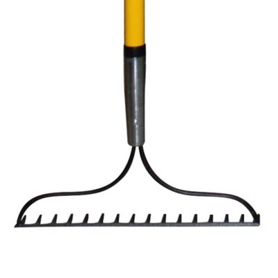 Image showing  16-Tine Bow Rake - 54 in. Fiberglass Handle - 14 Gauge Steel Blade