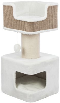 TRIXIE Ava Scratching Post Xxl with Condo, Cozy Top Platform with Removable Cushion, Dangling Cat Toy