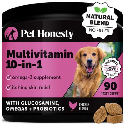 Pet Honesty Multivitamin 10-in-1 Chewable Supplements for Dogs, Chicken Flavor, 90 ct.