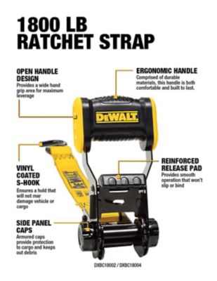 Image showing  1.25 in. x 12 ft. Ratchet Tie-Down Straps, 1,800 lb. Break Strength, 4 pk.