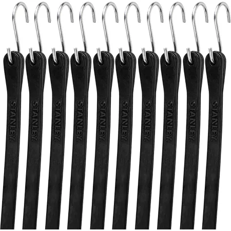 Stanley 15" Rubber Tarp Straps 10 Pack Bungee Cords