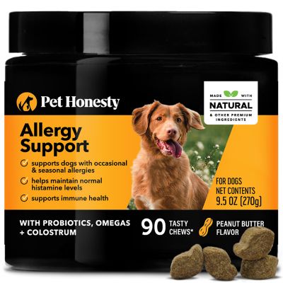 Pet Honesty Allergy Support Peanut Butter Flavor Soft Chews Dog Supplements