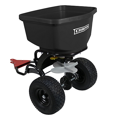 Chapin 8622B: 150-pound Poly Hopper Auto-stop Tow Behind Spreader, Black at  Tractor Supply Co.