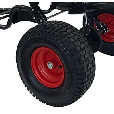 Image showing  150 lb. Capacity Poly Hopper Auto-Stop Tow-Behind Spreader, Black