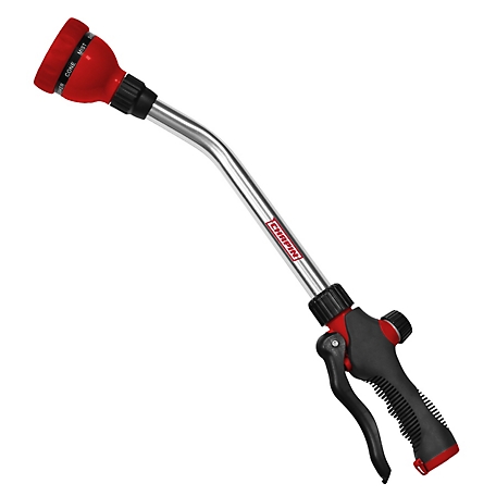 Chapin 18-inch, 8 Pattern Rotatable Nozzle & Adjustable 180-degree Spray Head Watering Wand, Black/Red