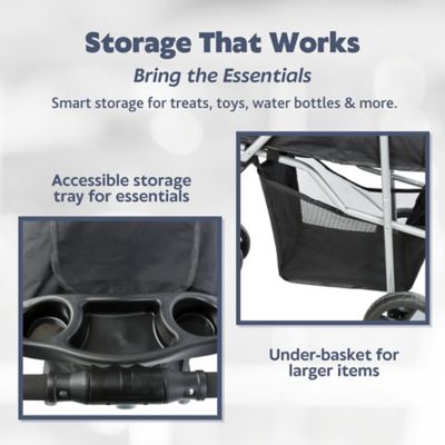 Image showing 7 th TRIXIE Foldable Pet Stroller with Weather Cover, Storage Basket and Cup Holder for Cats and Dogs