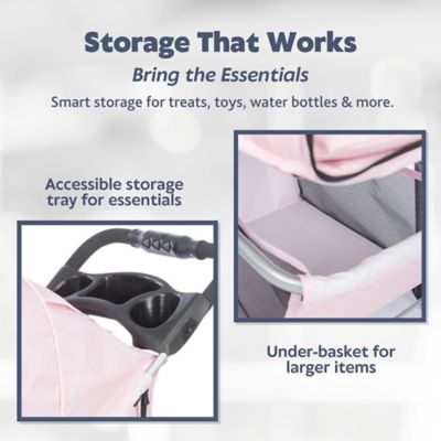 Image showing 6 th TRIXIE Foldable Pet Stroller with Weather Cover, Storage Basket and Cup Holder for Cats and Dogs