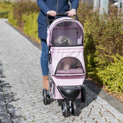 Image showing 7 th TRIXIE Foldable Pet Stroller with Weather Cover, Storage Basket and Cup Holder for Cats and Dogs