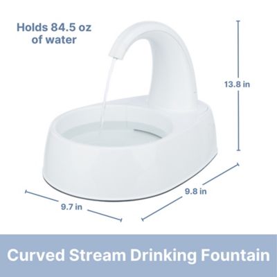 Image showing  84.5 oz. Curved Stream Automatic Plastic Pet Drinking Fountain