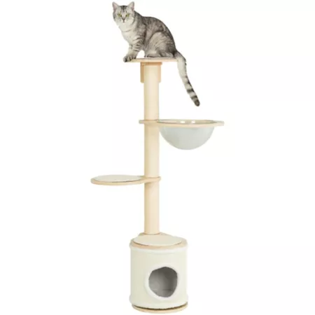 TRIXIE Mateo 54.3" Modern Wall Mounted Cat Tree with Bubble Hammock Cat Trees & Condos